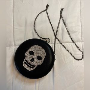 Small black diamond skull chain strap purse
